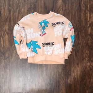 Zara Sonic the Hedgehog Peach Sweatshirt. Size 2T-3T
